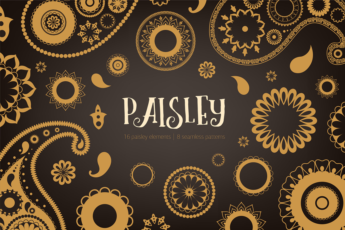 Oriental paisley set, patterns, a Decorative Illustration by Good Studio (Photo 1 of 11)