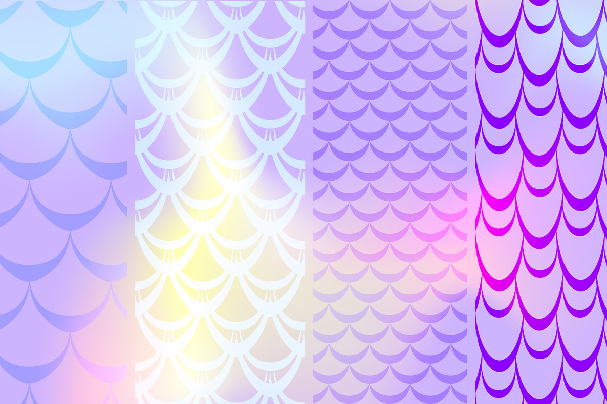 Mermaid Seamless Patterns Bundle, a Pattern Graphic by RabbitAndPencil (Photo 9 of 11)