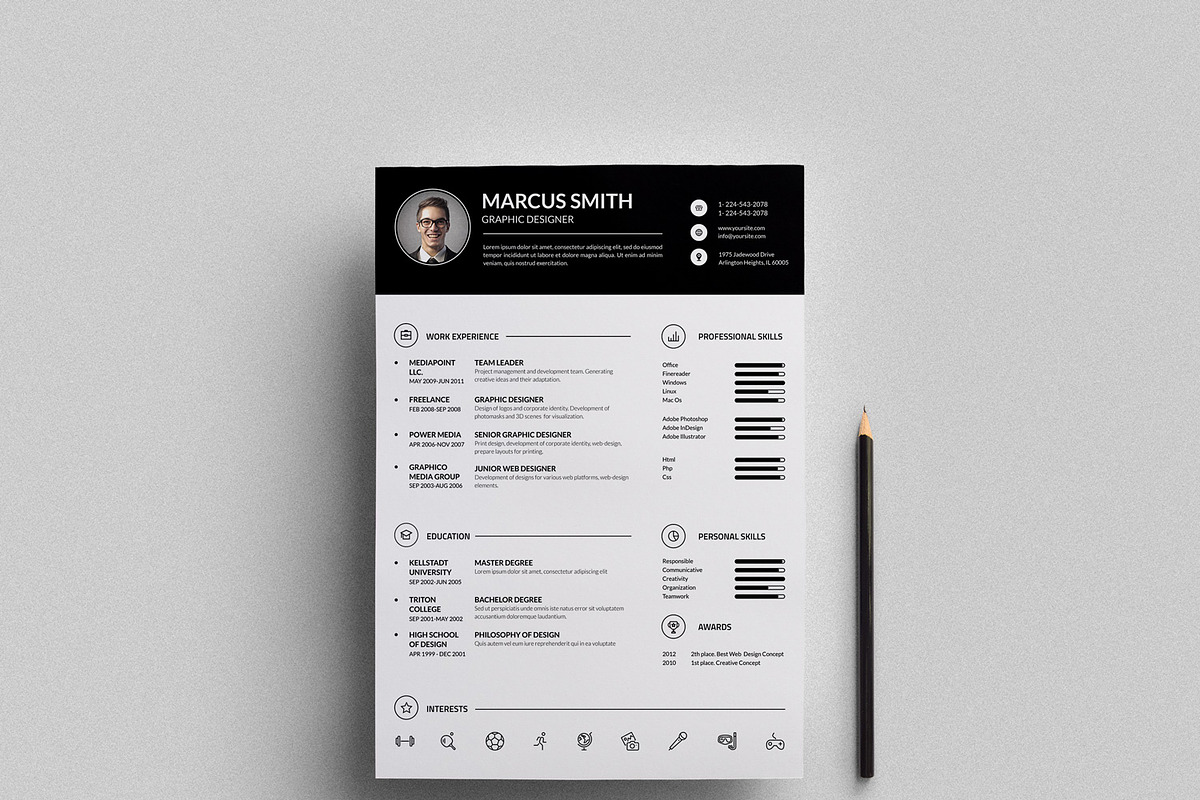 Simple Resume CV, a Stationery Template by ND Design (Photo 8 of 8)