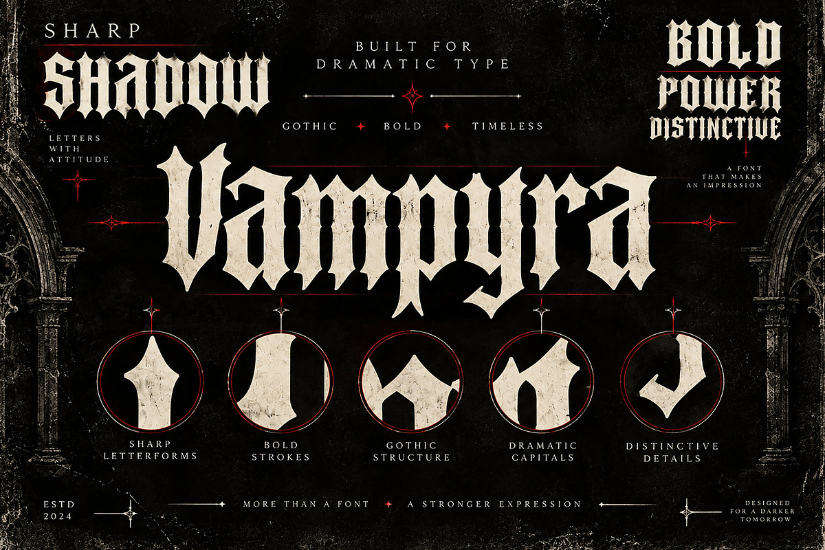 Vampyra, a Blackletter Font by Wow Magic (Photo 2 of 4)