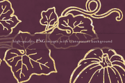 Gold Pumpkins Autumn Clip Art, an Illustration by Palette Pursuit (Thumbnail 5 of 6)