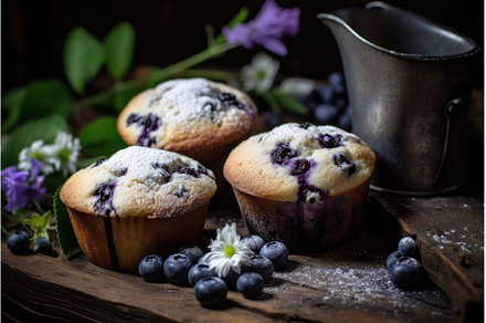 Nutritious Blueberry muffin, a Food & Drink Photo by Ylivdesign