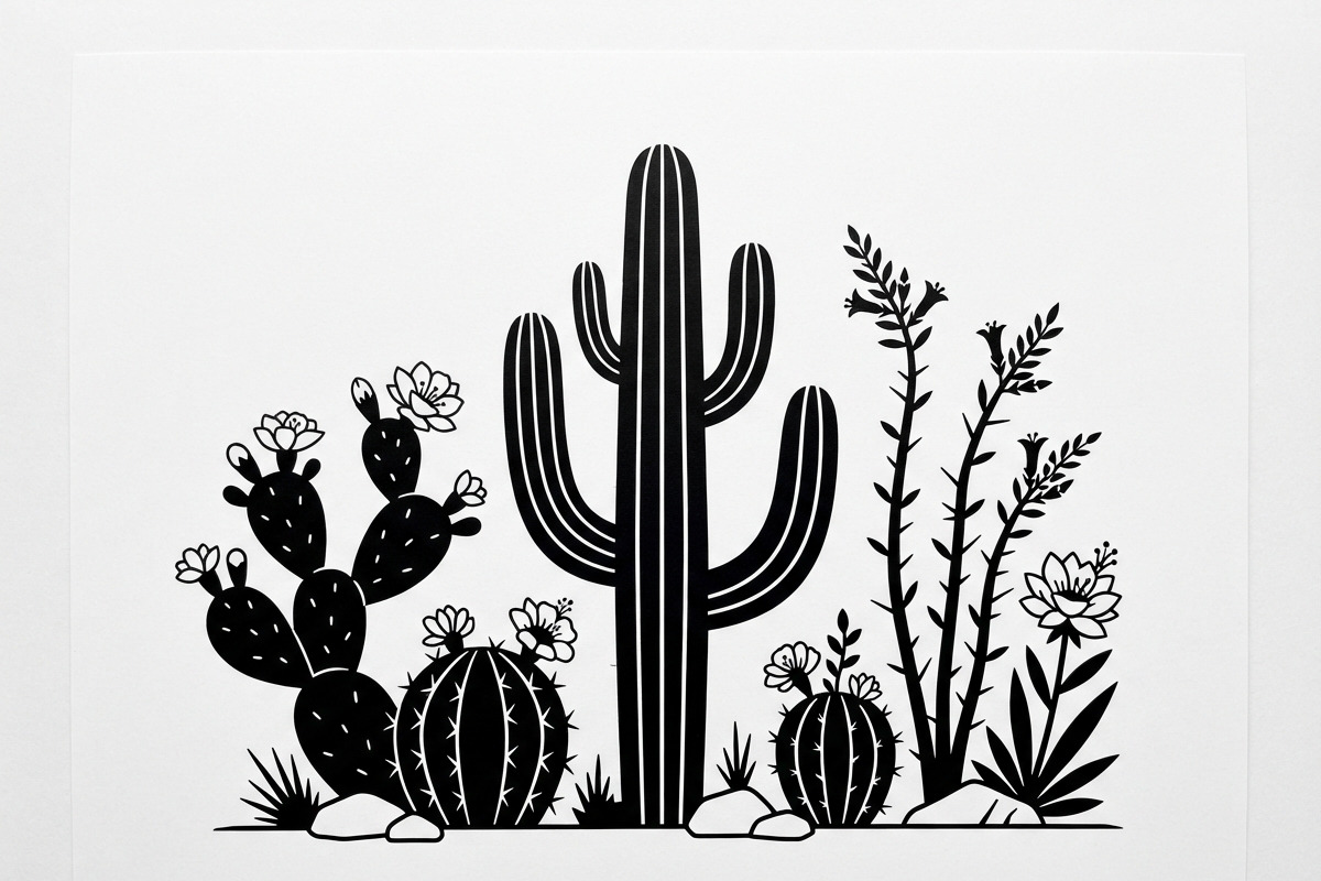 60 Desert Cactus Floral Silhouette, a Seasonal Illustration by Amazin_art (Photo 2 of 34)