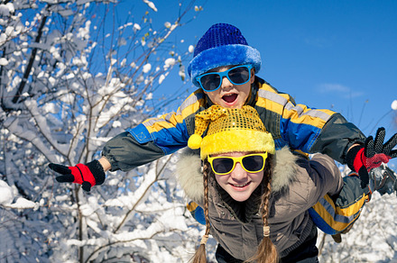 Happy children at winter stock photo containing happy and child, a Person Photo by altanaka