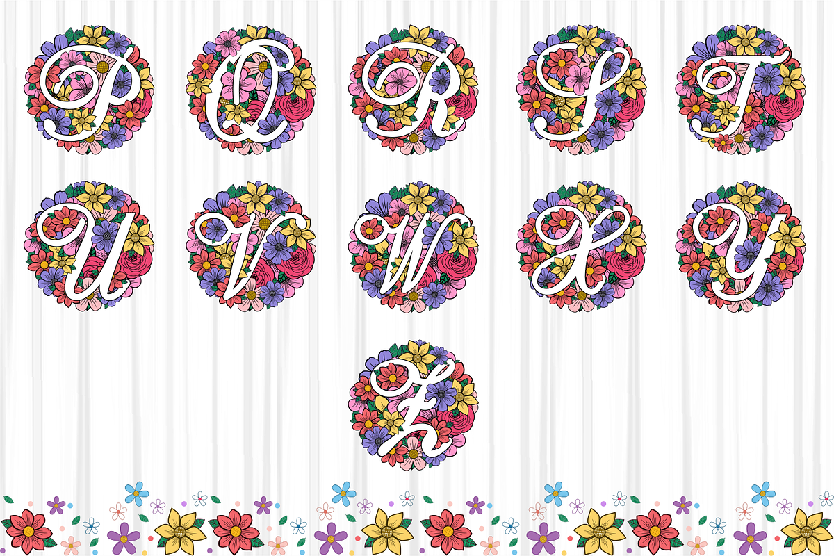 Floral Alphabet, Floral Font SVG, an Object Graphic by D2PUTRI (Photo 28 of 31)