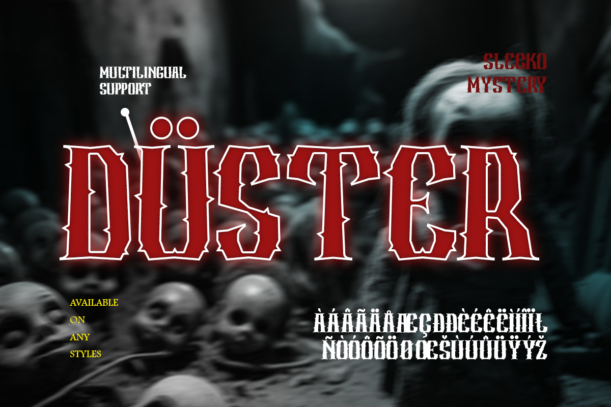 Slecko Mystery - Spooky Horror Font, a Handwritten Font by Pandeka Studio (Photo 3 of 12)