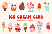 Ice cream Club - Vector Bundle, a Food Illustration by TatianaCociorva (Thumbnail 1 of 6)