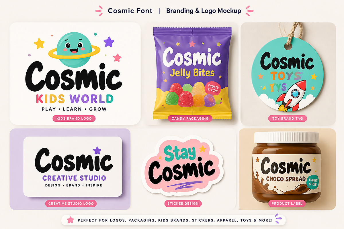 Cosmic – Playful Rounded Font, a Script Font by Wow Magic (Photo 4 of 4)