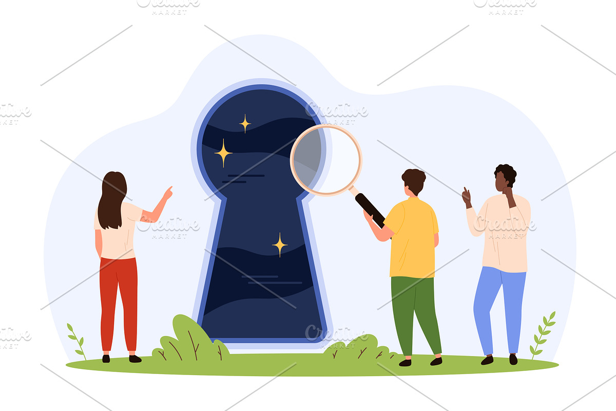 Exploring Keyhole Discovery design, an Illustration by Flashvector