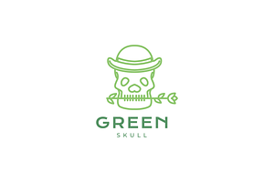 head skull with flower nature logo, a Branding & Logo Template by devastd