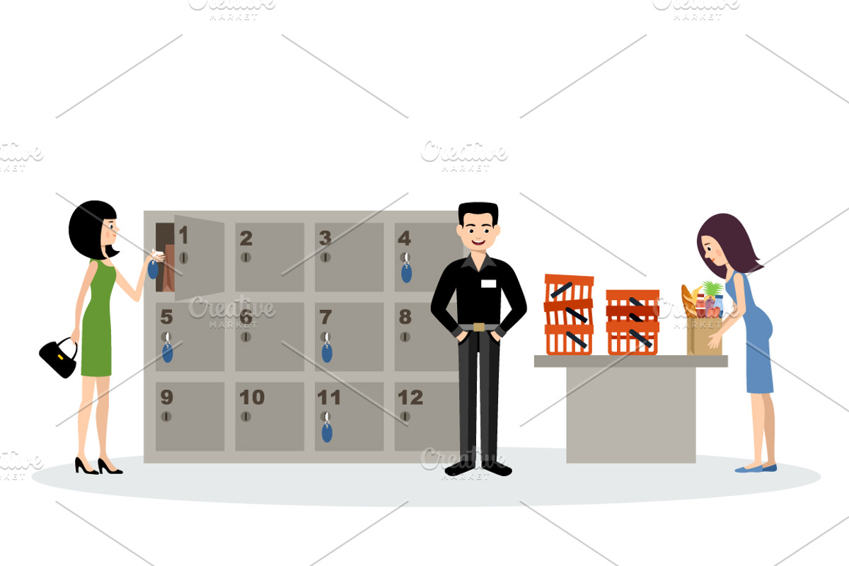 People in a supermarket, a Food Illustration by Gurza SHOP (Photo 3 of 6)