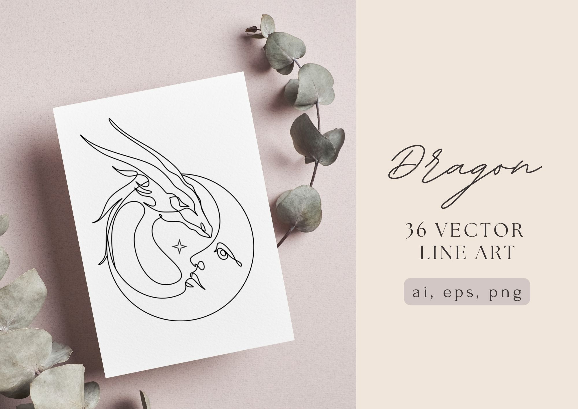Dragon Line Art Illustrations, an Illustration by RusynUA