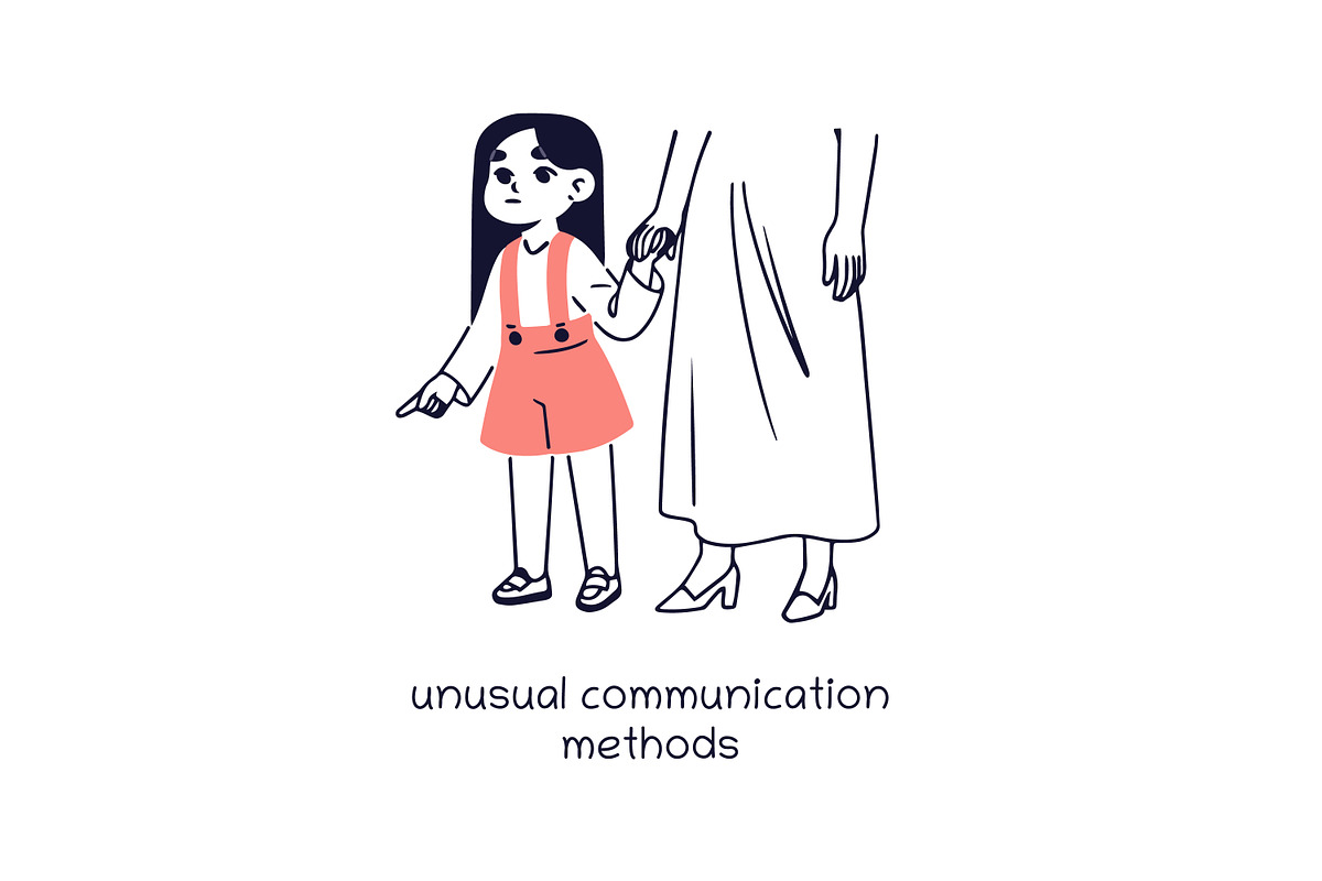 Kids with autism signs set, a Healthcare Illustration by PaperTrident (Photo 2 of 9)