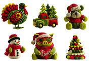 Faux Yarn Christmas PNG Bundle, an Illustration by CreationArt (Thumbnail 2 of 4)