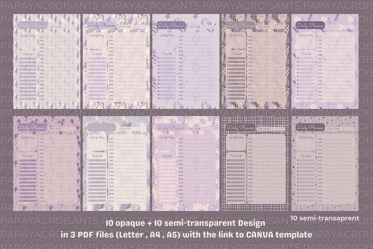 Lavender Digital Daily Planner, a Templates & Theme by STUDIO CHOTI (Photo 3 of 6)