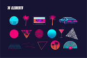 Retro Neon 80s Logos and Elements, an Object Graphic by DenysHolovatiuk (Thumbnail 3 of 5)