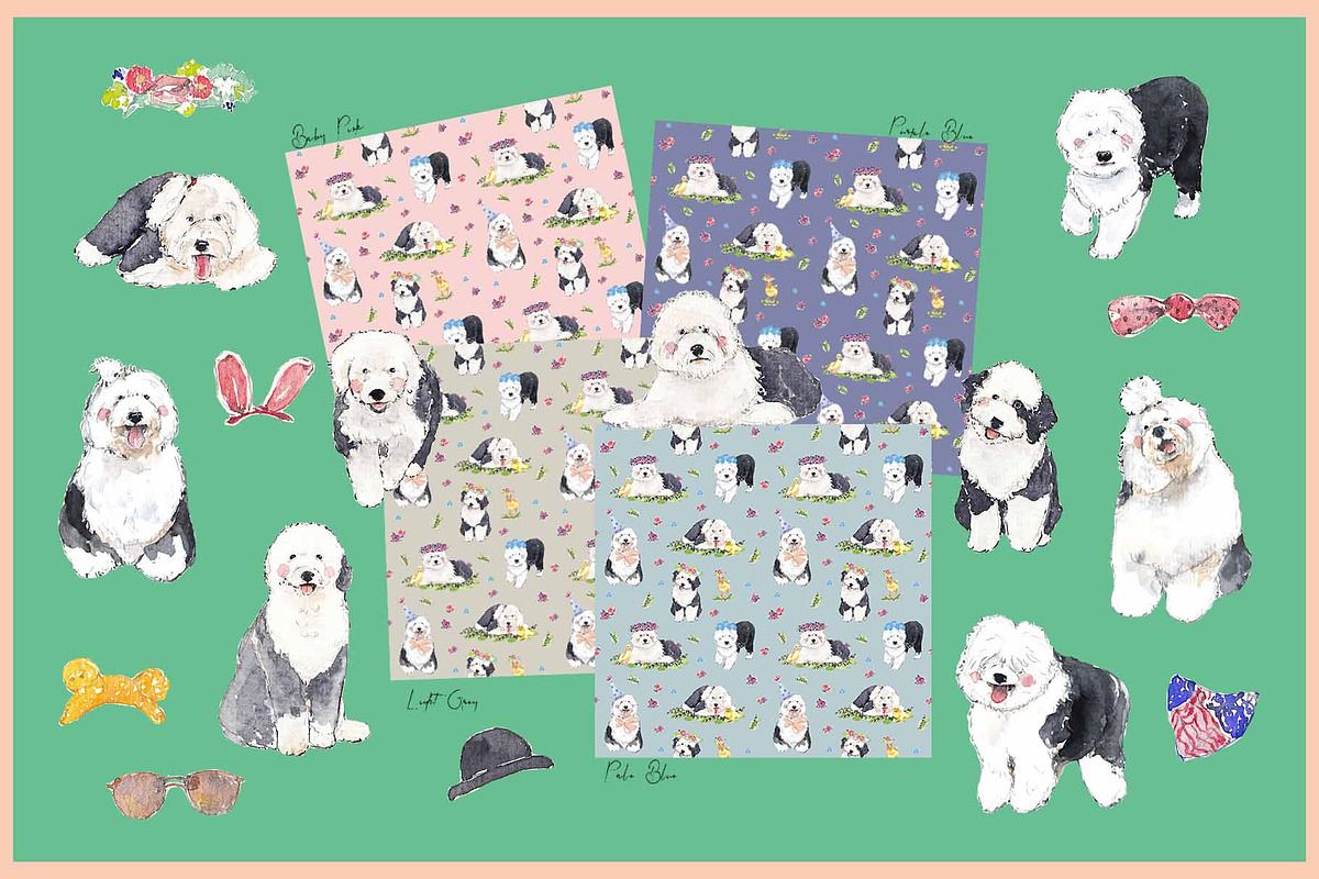 OES Clipart Digital Paper, an Animal Illustration by VianneArt (Photo 2 of 7)