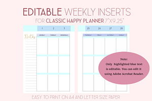 Editable Weekly Planner Template 7x9