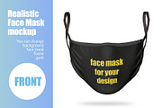 Face mask mockup realistic front, a Mask Mockup by Radmila (Thumbnail 1 of 9)