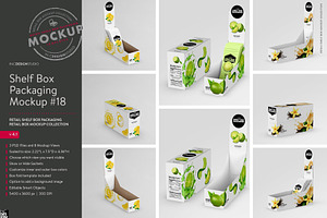 Retail Shelf Box 18 Packaging Mockup