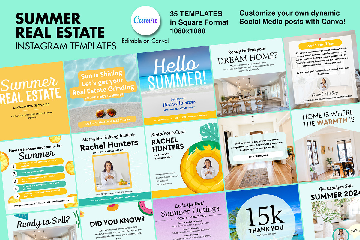 Summer Real Estate Insta Templates, a Social Media Template by Spark Design (Photo 1 of 3)