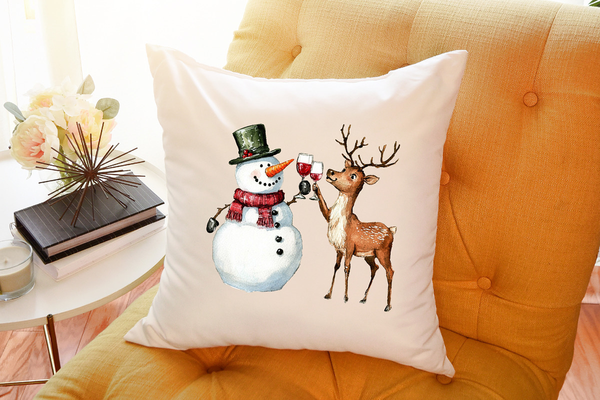 Snowman Christmas Wine Sublimation P, an Illustration by Sublimation Artist (Photo 6 of 6)