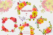 Watercolor Fall Dahlia flowers, a Seasonal Illustration by DiashaArt (Thumbnail 6 of 13)