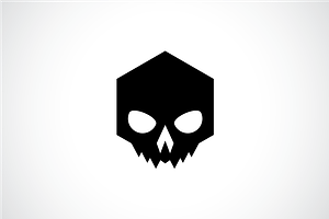 Hexagon Skull Mask Logo Template