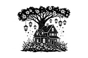 Tree House Silhouette SVG Bundle, an Illustration by jahid234 (Thumbnail 2 of 31)