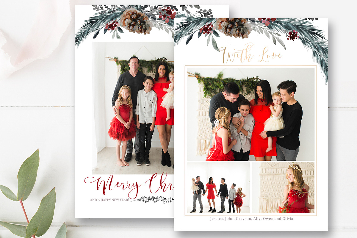 Merry Christmas Photo Card PSD, a Card Template by By Stephanie Design (Photo 7 of 7)