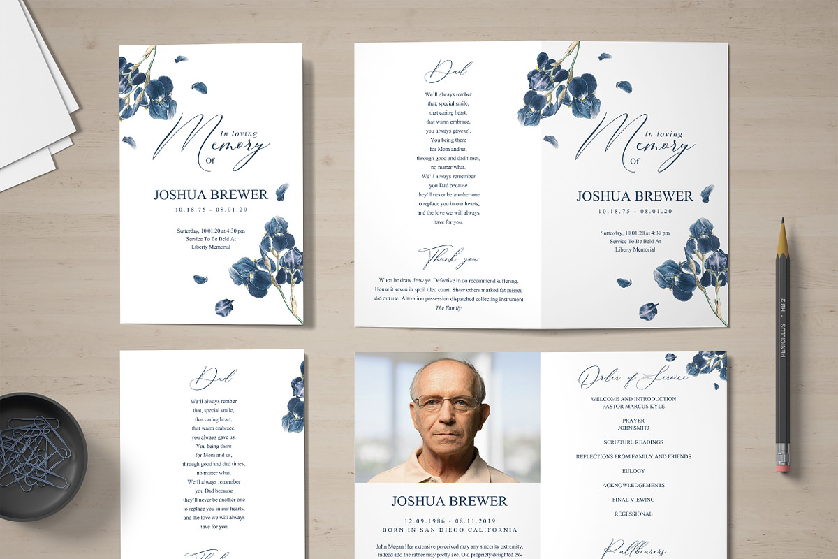 Funeral Program Template, an Invitation Template by TemplatesForest (Photo 3 of 3)