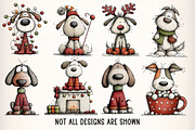 Whimsical Christmas Dogs Clipart PNG, an Illustration by Dream Creation (Thumbnail 4 of 8)
