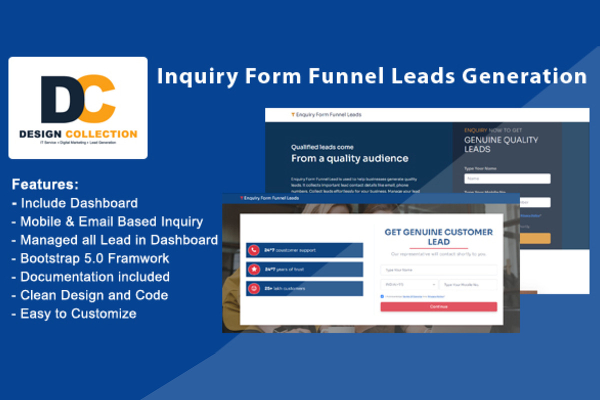 Inquiry Form Funnel Leads Generation, a Bootstrap Template by Design Collection (Photo 1 of 4)