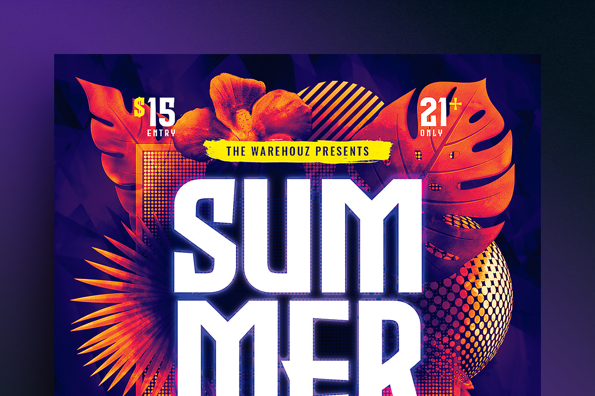 Summer Night Party Flyer Template, a Flyer Template by Verazo (Photo 2 of 2)