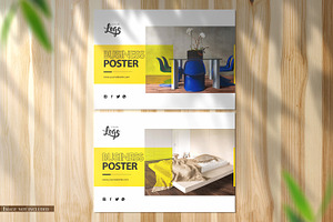 Two horizontal A5 Poster Mockup