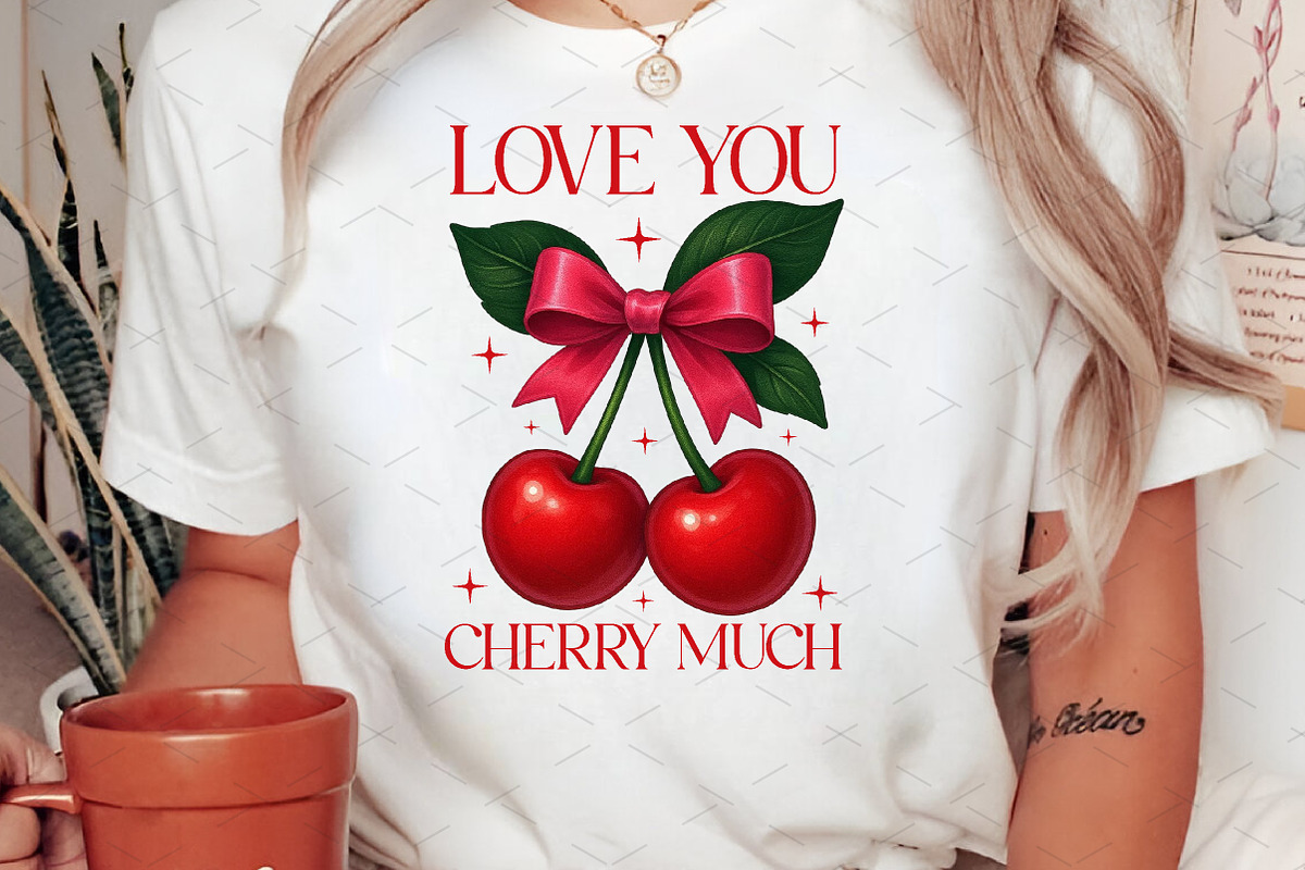 Coquette Valentine Love You Cherry M, an Illustration by Libby Wishes (Photo 7 of 7)