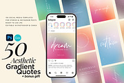 Aesthetic Gradient Quotes CANVA + PS, a Templates & Theme by Paper Flowers Studio (Thumbnail 1 of 6)