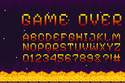Game over pixel font. 8bit arcade, an Object Illustration by Stock-Smart-Start (Thumbnail 3 of 3)