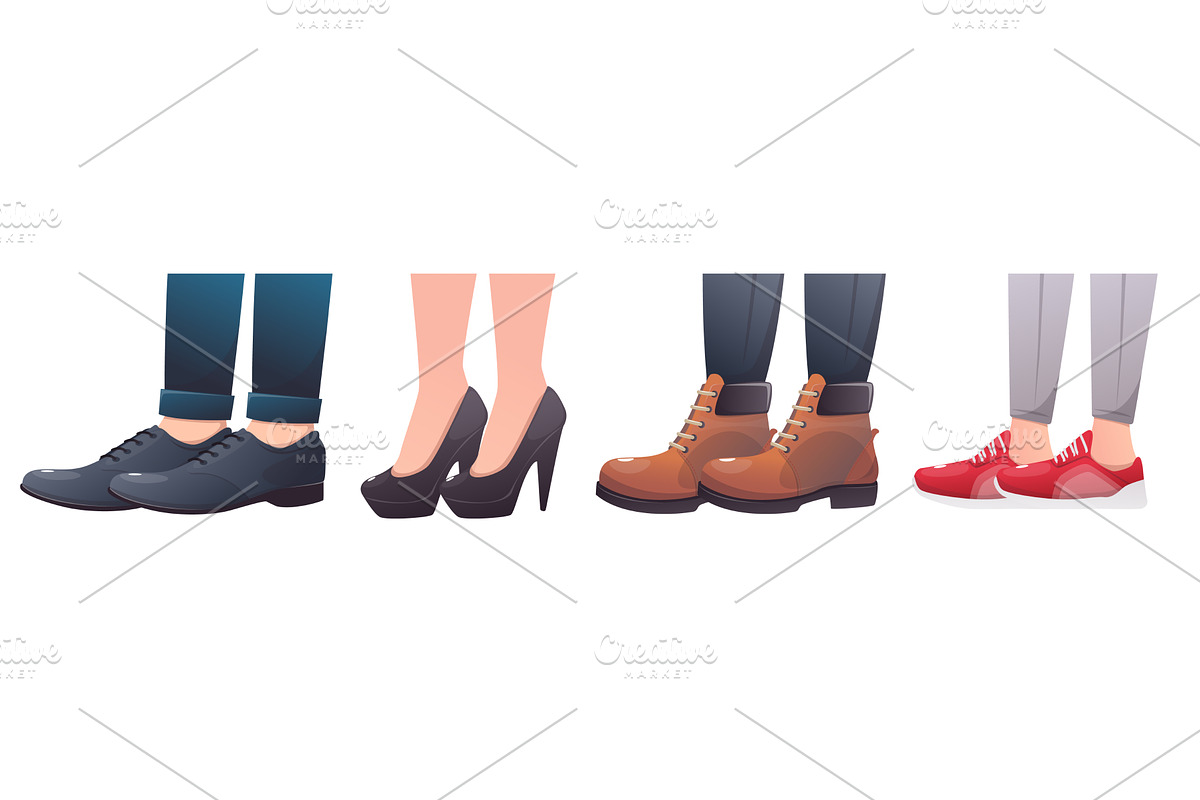 Mens and womens feet in boots, a Person Illustration by Vectorbuum