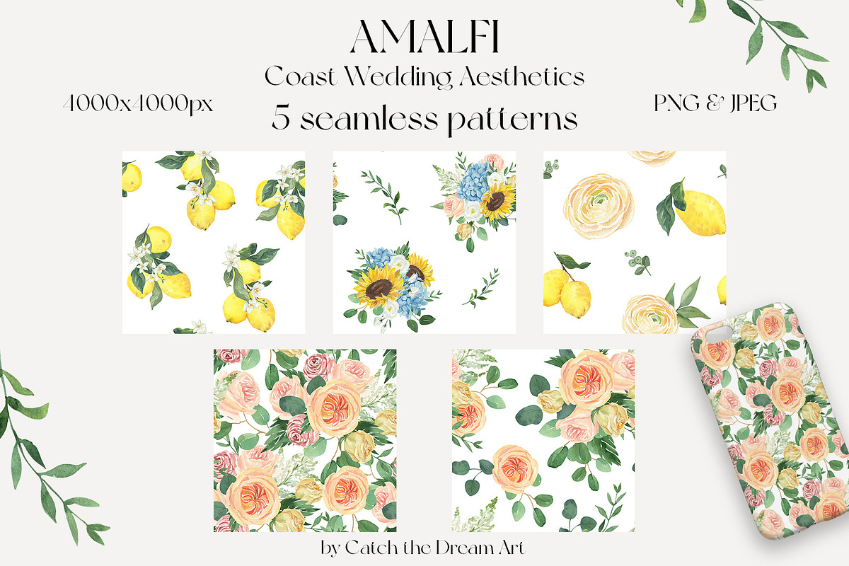 Amalfi Coast Mediterranean Wedding, a Decorative Illustration by Catch the Dream Art (Photo 15 of 17)