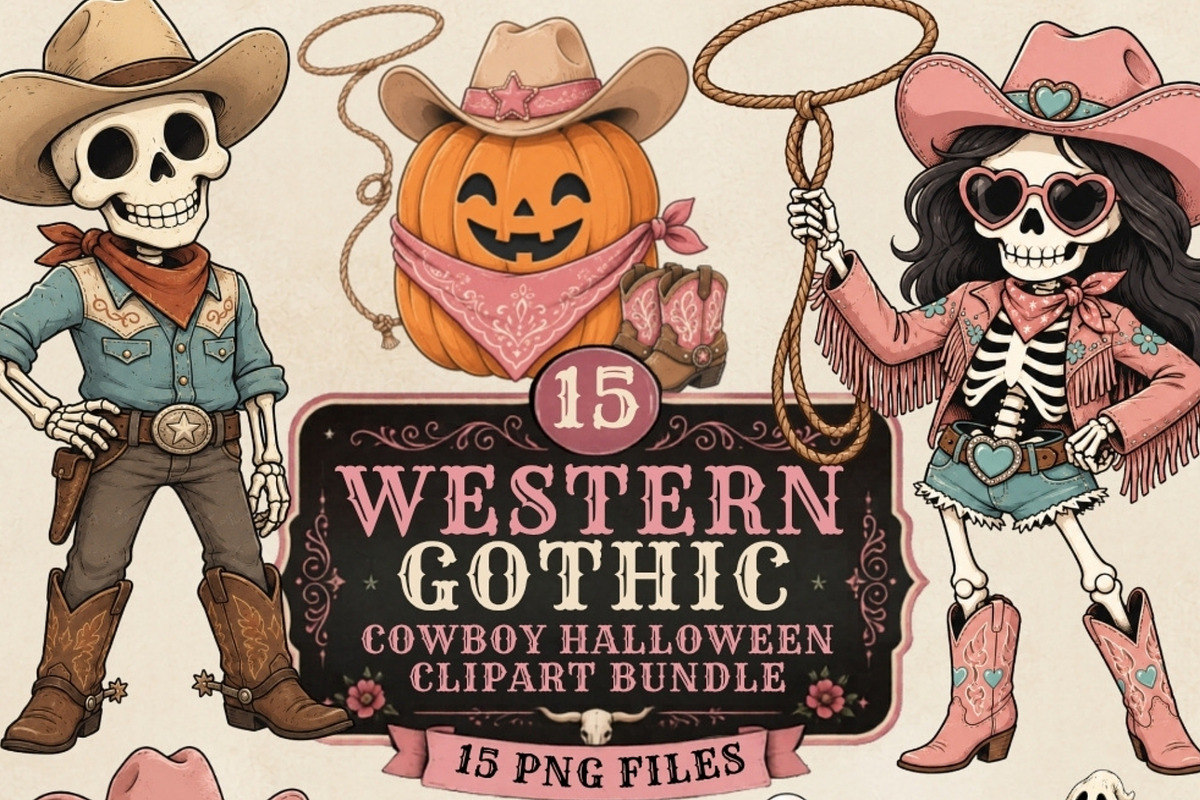 Western Gothic Cowboy Halloween, a Seasonal Illustration by Tanya Kart (Photo 1 of 10)