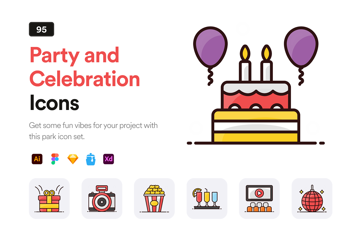 Party and Celebration Icons, a Duotone Icon by Brickclay (Photo 1 of 9)
