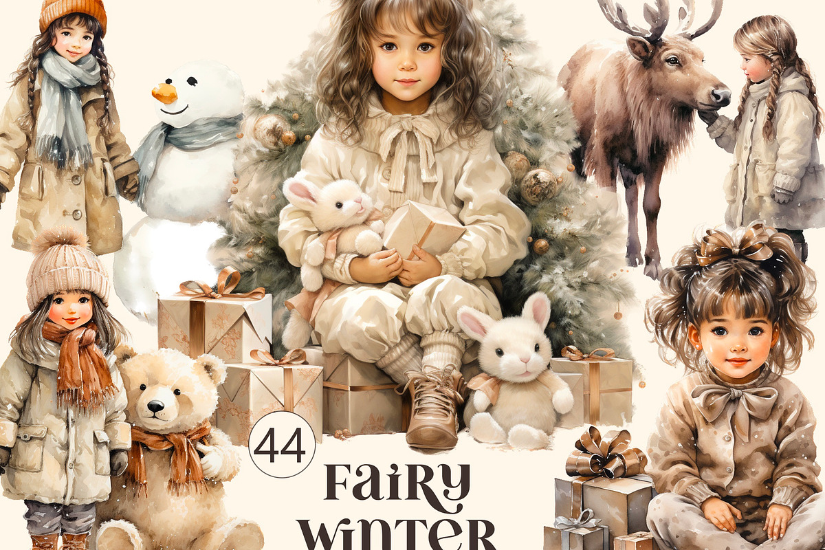 Fairy winter  girls clipart, a Person Illustration by Hello My Print (Photo 1 of 10)