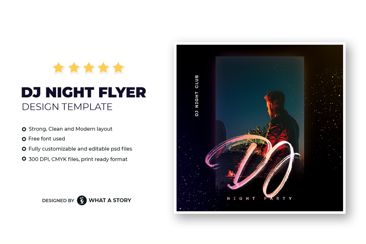 Dj Night Flyer Template, a Flyer Template by What a Story