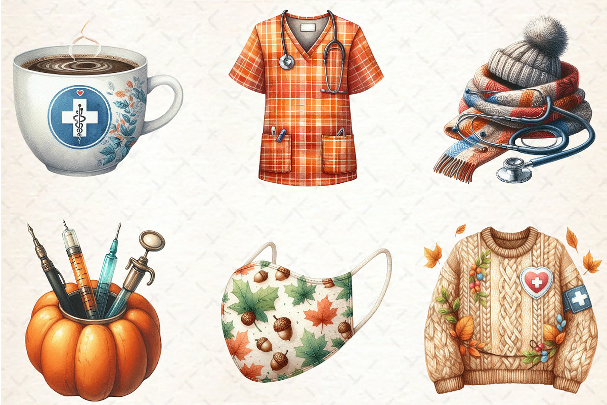 Nurse Fall Autumn Clipart, an Illustration by Rose Art (Photo 3 of 4)