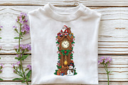 Christmas Clock PNG Sublimation, an Illustration by Libby Wishes (Thumbnail 2 of 5)