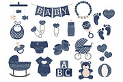 Vector Baby Clipart in Navy, an Illustration by Amanda Ilkov (Thumbnail 2 of 2)