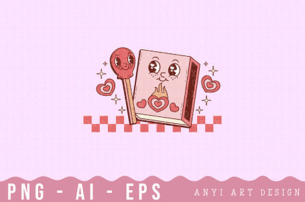 Matchbox illustration Valentines Day