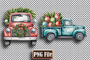 Watercolor Christmas Trucks Clipart, a Decorative Illustration by protabsorkar11 (Thumbnail 5 of 7)