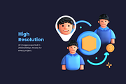 3D Web 3.0 Illustrations, an Object 3D Model by Flat Icons (Thumbnail 4 of 8)